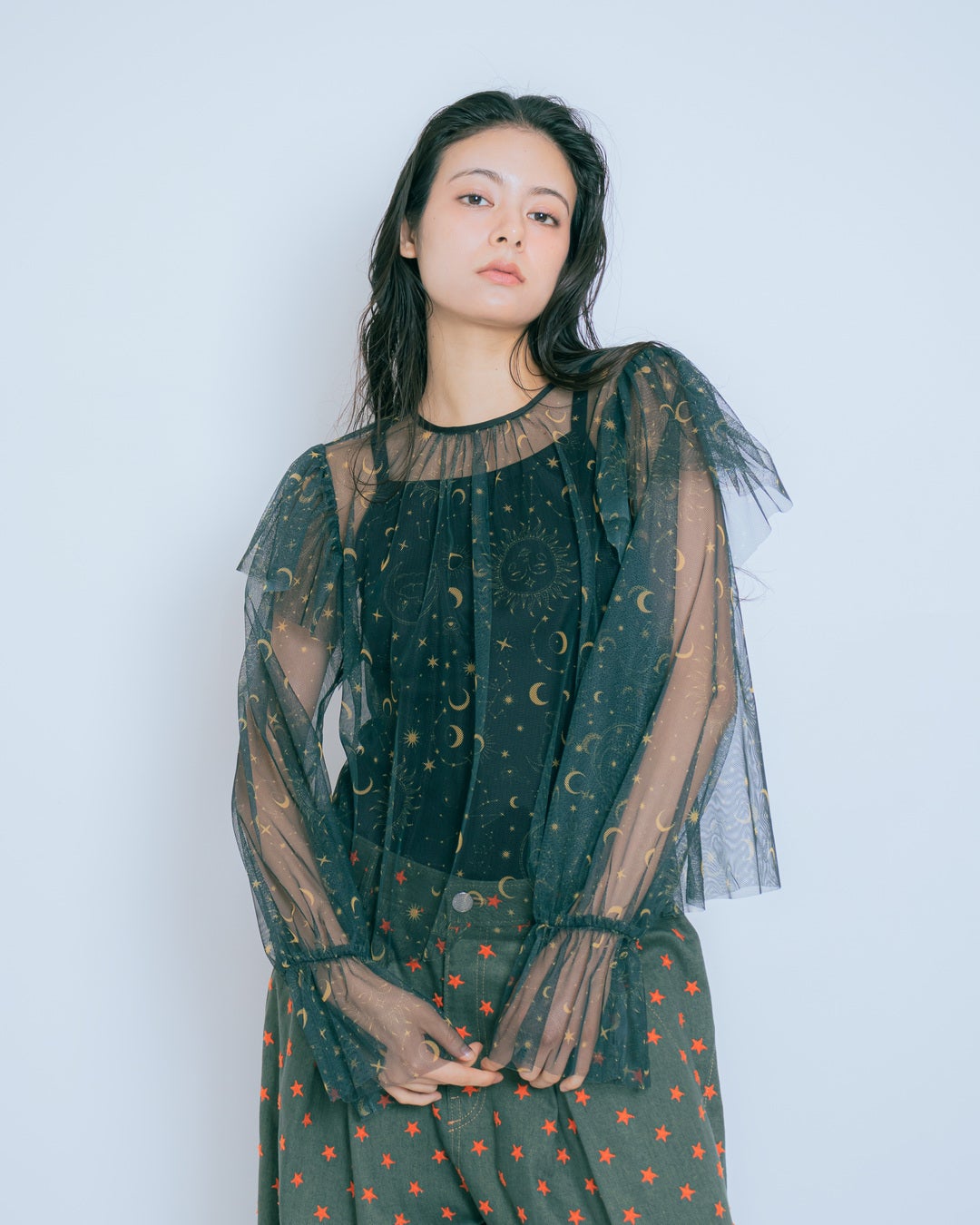 ロイスクレヨン アートな風景柄 ハンカチーフスリーブ ブラウス NEW ITEMS | ロイスクレヨン公式サイト | Lois CRAYON official website